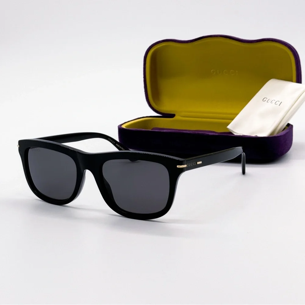 NEW GUCCI GG1444S 001 SQUARE BLACK GREY MEN SUNGLASSES GUCCI